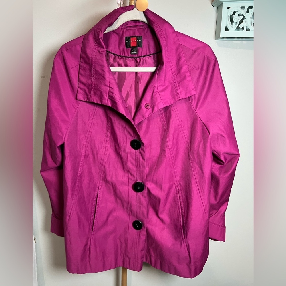 Gallery Pink Trench Coat Lightweight Water-Resistant